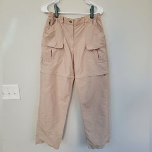 LL Bean Zip Off Mid Ris Khaki Hiking Pants Women's Size S Outdoor Gorpcore Cargo